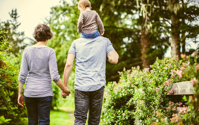 Photo of a family going on a walk